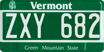 VT license plate ZXY682