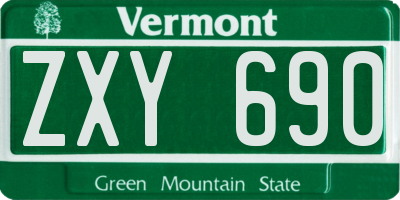 VT license plate ZXY690