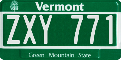 VT license plate ZXY771