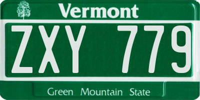 VT license plate ZXY779