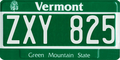 VT license plate ZXY825