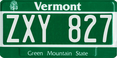 VT license plate ZXY827