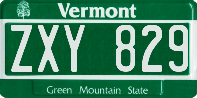 VT license plate ZXY829