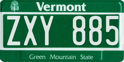 VT license plate ZXY885