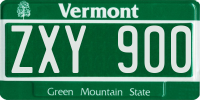 VT license plate ZXY900