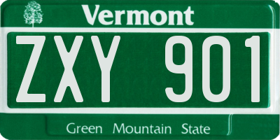 VT license plate ZXY901