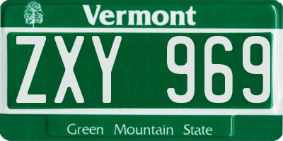 VT license plate ZXY969