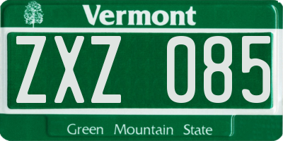 VT license plate ZXZ085