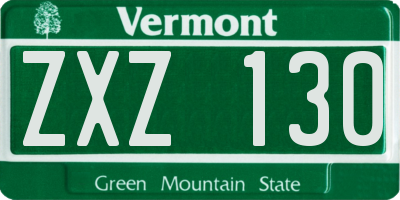VT license plate ZXZ130