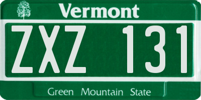 VT license plate ZXZ131