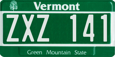 VT license plate ZXZ141