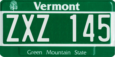 VT license plate ZXZ145