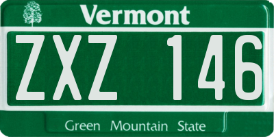 VT license plate ZXZ146