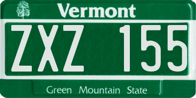 VT license plate ZXZ155