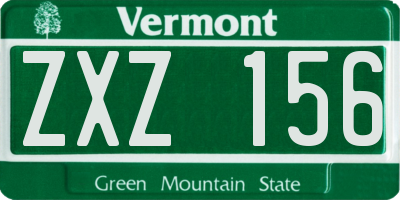 VT license plate ZXZ156
