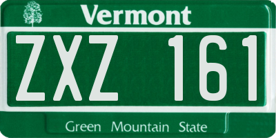 VT license plate ZXZ161