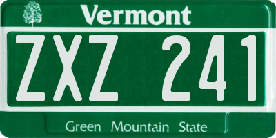 VT license plate ZXZ241