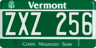 VT license plate ZXZ256