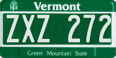 VT license plate ZXZ272