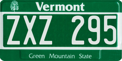 VT license plate ZXZ295