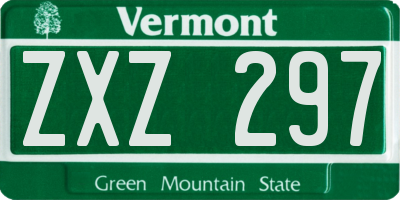 VT license plate ZXZ297