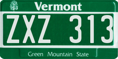 VT license plate ZXZ313