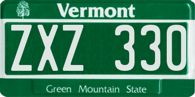 VT license plate ZXZ330