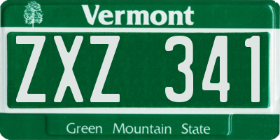 VT license plate ZXZ341