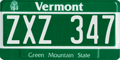 VT license plate ZXZ347