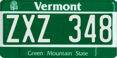 VT license plate ZXZ348
