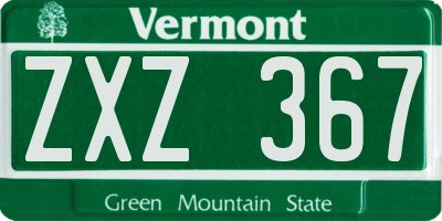 VT license plate ZXZ367