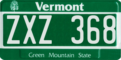VT license plate ZXZ368