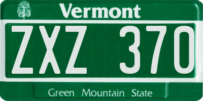 VT license plate ZXZ370