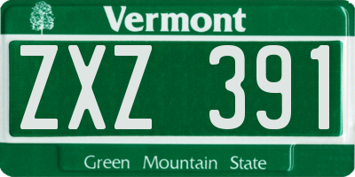 VT license plate ZXZ391