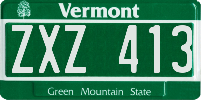 VT license plate ZXZ413