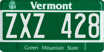 VT license plate ZXZ428