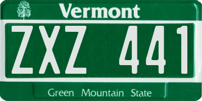 VT license plate ZXZ441