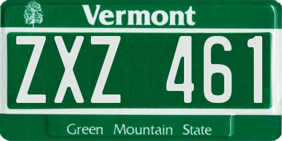 VT license plate ZXZ461