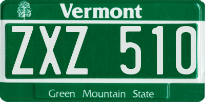 VT license plate ZXZ510