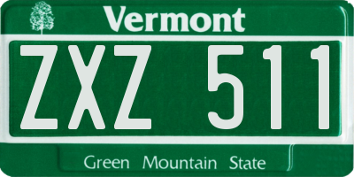 VT license plate ZXZ511