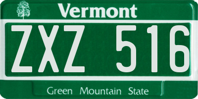 VT license plate ZXZ516