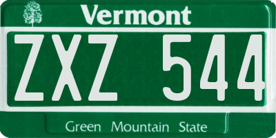 VT license plate ZXZ544