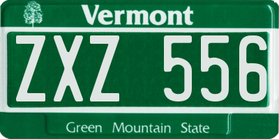 VT license plate ZXZ556