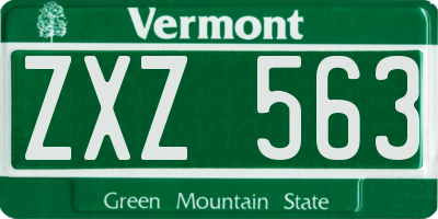 VT license plate ZXZ563