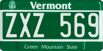 VT license plate ZXZ569