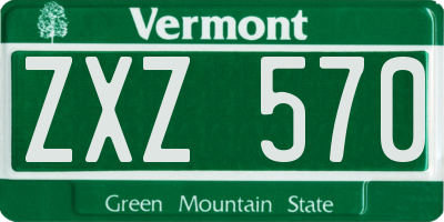VT license plate ZXZ570