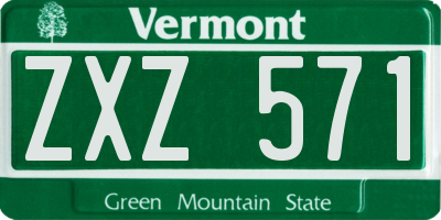 VT license plate ZXZ571