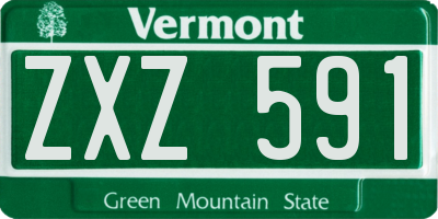 VT license plate ZXZ591