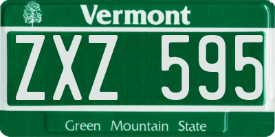 VT license plate ZXZ595