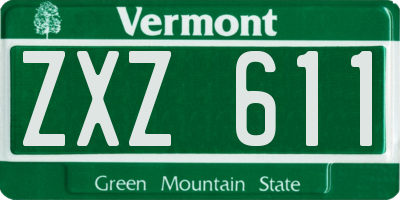 VT license plate ZXZ611